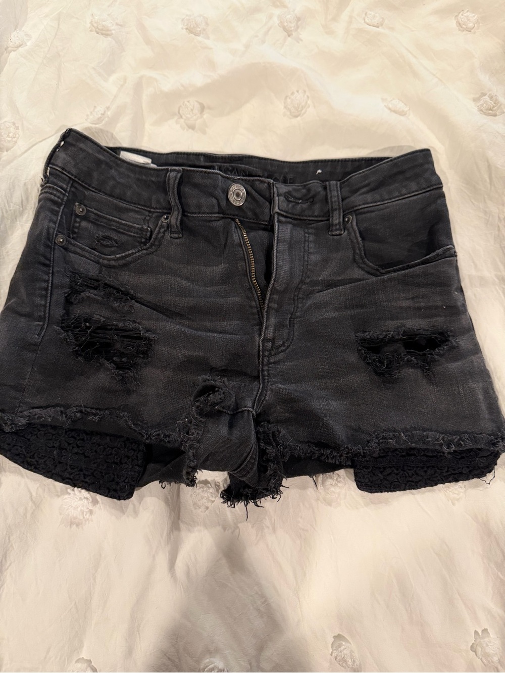 Black AE Distressed Women's Denim Shorts